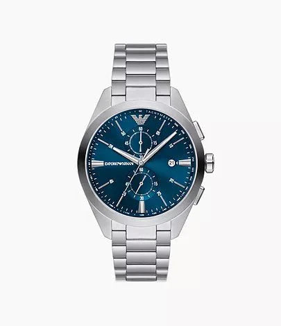 EMPORIO ARMANI, mens watch, chronograph, blue dial, date indicator ...